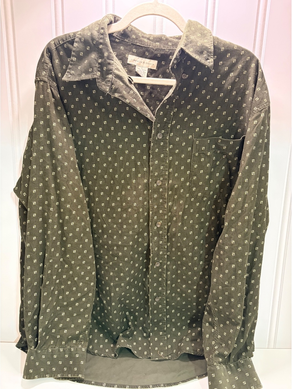 100% Cotton Olive Corduroy Button Up